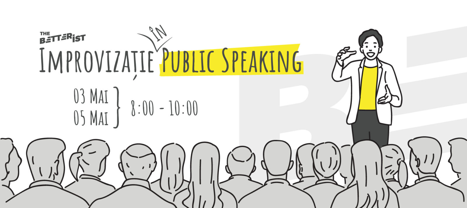 Afis Improvizatia in public speaking